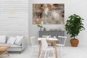 Abstrait en beige et marron