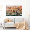 tableau Port abstrait - bateaux au port prix maroc