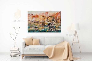 Port abstrait – bateaux au port