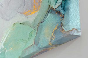 Tableau abstrait marbre vert